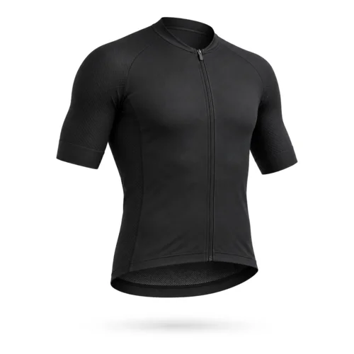 A black cycling jersey